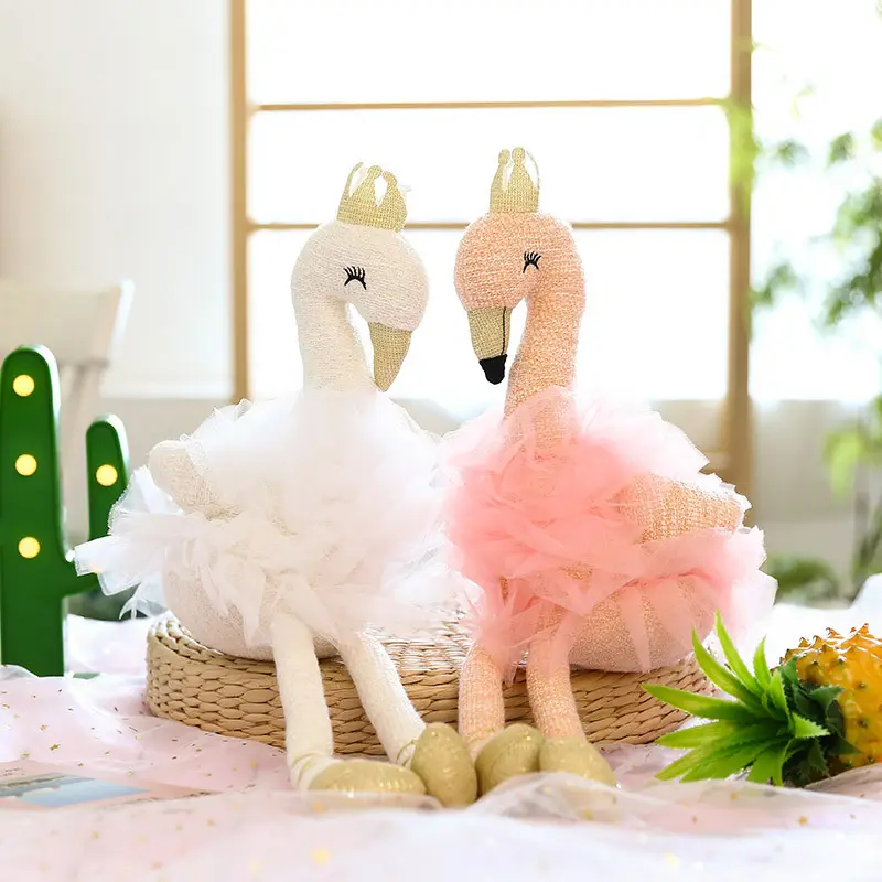 2020 Offre Spéciale doux 50cm rose Ballet blanc Flamant En Peluche jouets en peluche animal cygne peluches pour fille