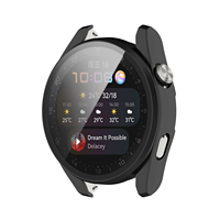 Casing jam tangan pintar kaca Tempered, penutup penuh polikarbonat untuk Huawei watch3 pro baru