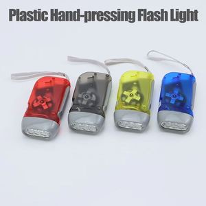 Promotional <b>Small</b> <b>Gift</b> Hand Crank Rechargeable Mini Emergency Outdoor Plastic 3LED Tactical Flashlight with AAA Battery - Product Image 2