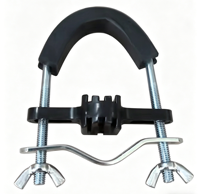 Collier de serrage en U pour tuyau, filetage UNC classe 4, doublure en caoutchouc, en acier au carbone galvanisé, support croisé double tube pour montage de mât d'antenne TV
