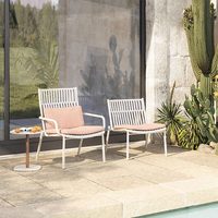 Ensemble de table et chaises en rotin avec structure en aluminium moderne pour l'extérieur, résistant à l'eau et au soleil, mobilier de loisirs tressé, combinaison pour jardin et balcon