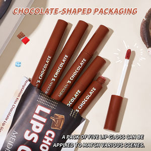 ملمع شفاه غير لامع غير لامع للشوكولاتة ، ملمع شفاه مقاوم للماء يدوم طويلاً ، مجموعة أحمر شفاه مزجج ، مجموعة مستحضرات التجميل - Product Image 2