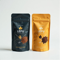 Sacs d'emballage personnalisés en PP recyclable pour grains de café 250g 500g, à fond plat, avec valve, fermeture éclair latérale réutilisable, conformes aux normes alimentaires