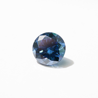 Pierre précieuse en moissanite synthétique ronde bleue SICGEM VVS avec certificat GRA, dureté 9,25 Mohs et jeu de couleurs