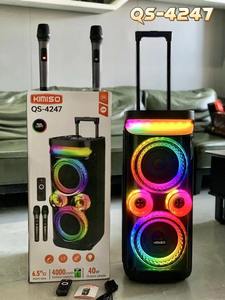 Enceintes portables rechargeables KIMISO Twin 6,5 pouces avec batterie, enceinte Bluetooth RGB, enceinte sans fil USB, DJ, karaoké, microphone - Product Image 2