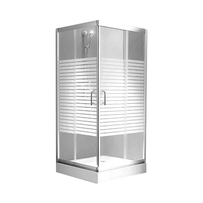 Polierte quadratische rechteckige Schiebetür Ecke Glas Badezimmer Duschkabine Raum
