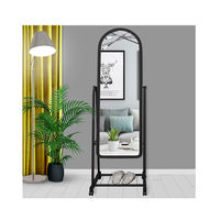 Miroir sur Pied Entier Fait Main pour Décoration d'Intérieur, Incassable, Design à Cadre Mobile, Verre Multifonctionnel pour Salon