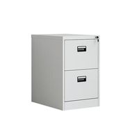 Serrure d'armoire à tiroirs moderne en acier avec 2 tiroirs-Stockage de bureau commercial durable et solide pour hôtels hôpitaux