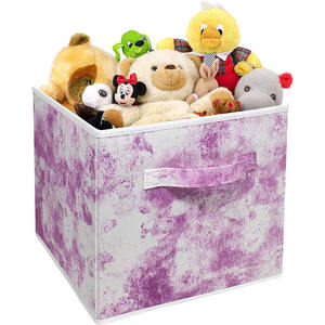 2022 New Arrival Folding Printing Non-woven Storage Box, Clothing Toys Office Sorting Storage Basket