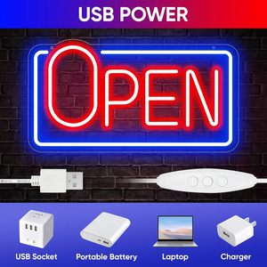 Letrero Luminoso LED de Neón 'Abierto' para Ventana de Negocio, Letrero Luminoso 'Abierto' para Tienda, Carteles, Letreros para Negocios, 16 x 8.6 Pulgadas - Product Image 2