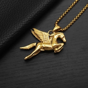 <span class=keywords><strong>Collier</strong></span> Pendentif <span class=keywords><strong>Cheval</strong></span> Volant Ailé Punk PVD <span class=keywords><strong>Anti</strong></span>-ternissement en Acier Inoxydable pour Hommes, Bijoux de Mode Raffinés, Vente en Gros - Product Image 5