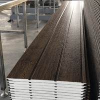 Planche de terrasse composite aspect métal sculpté, isolation thermique en mousse PU, revêtement extérieur pour villa