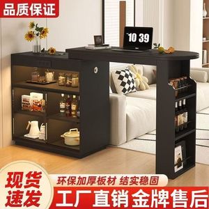 Bar Counter Partition Cabinet 120cm Retro Black <b>Storage</b> <b>Sideboard</b> With Sofa Divider Living Room Furniture - Product Image 5