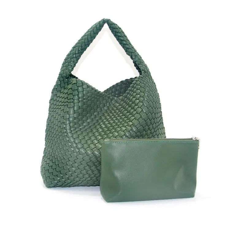 2023, кожаная пляжная сумка-тоут ручной вязки с логотипом на заказ, сумка ручной работы из искусственной кожи, плетеная Сумка для женщин