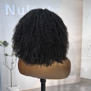 Mật độ cao afro kinky tóc giả xoăn với những tiếng nổ không ren màu sắc tự nhiên Trinh Nữ tóc giả tóc con người bán buôn giá rẻ ngắn <span class=keywords><strong>Bob</strong></span> tóc giả - Product Image 5