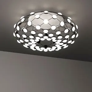 Luminaire <span class=keywords><strong>de</strong></span> plafond en <span class=keywords><strong>filet</strong></span> <span class=keywords><strong>de</strong></span> pêche, style nordique postmoderne, noir et blanc, pour restaurant, salon, villa, hôtel, projet, hall d'entrée, <span class=keywords><strong>escalier</strong></span> - Product Image 1