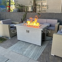 Brasero rectangulaire en béton pour extérieur, foyer portable pour terrasse