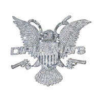 Collier Pendentif Personnalisé Étanche en Argent Sterling S925 avec Moissanite VVS et Diamant de Laboratoire, Motif Lettre Aigle, Style Rappeur