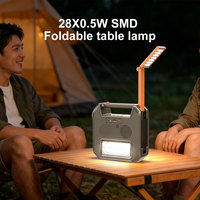 Système d'éclairage solaire portable 8000 mAh avec haut-parleur Bluetooth, 4 types d'éclairage, lampe LED solaire multifonctionnelle d'urgence