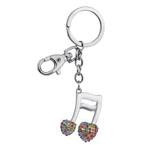Portachiavi in cristallo con design a nota musicale, senza scatola - Product Image 1