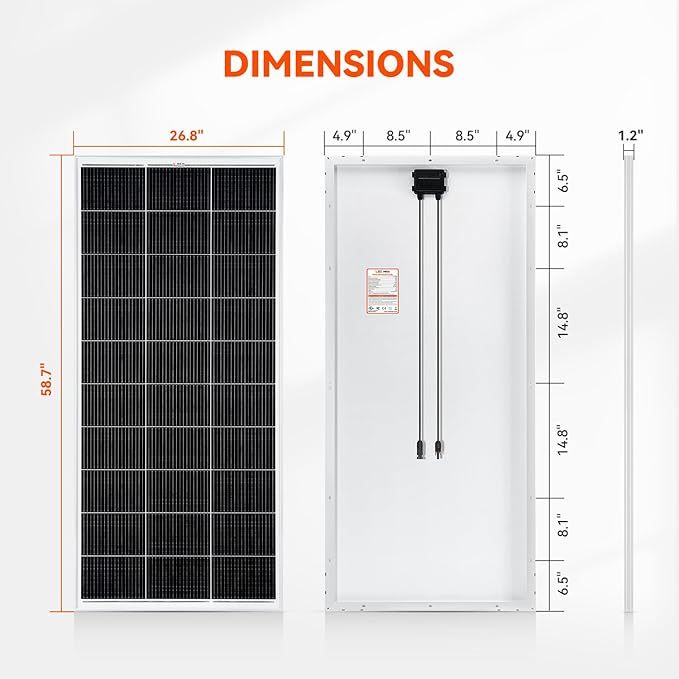 AIsmartLink <strong>SOLAR</strong> 200W 12V Monocrystalline <strong>Solar</strong> <strong>Panel</strong>: N-Type Cells for <strong>RV</strong> & <strong>Marine</strong> <strong>Use</strong>.