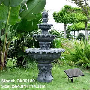 OEM индивидуальный новый дизайн открытый большой смолы на солнечной батарее фонтан двор сад Декор