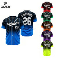 Maillot de baseball pas cher à sublimation, logo d'équipe personnalisé, pour équipe de danse, respirant, boutonné, manches courtes, plusieurs options de couleurs