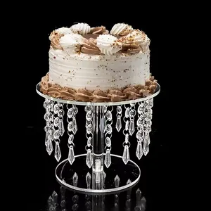 现代设计水晶吊坠派对婚礼装饰透明亚克力蛋糕架