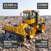 Compacteur de déchets sanitaire 23 tonnes avec moteur diesel 192 kW, rouleau compacteur robuste