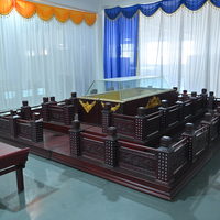 Plataforma de Exhibición de Ataúdes Fúnebres de Madera Maciza de Alta Resistencia Fuyono, Equipo Funerario Profesional, Color Cobre