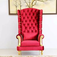 Chaise de trône de pédicure de luxe Bomacy Salon de beauté Hot Red Queen Royal avec pied SPA en cuir PU 110/220V/240V