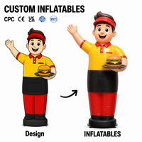 Personnage de dessin animé gonflable géant personnalisé pour la promotion d'événements de restauration rapide, gonflables publicitaires personnalisés