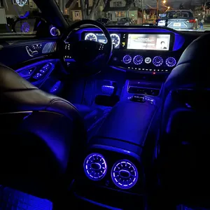Full Set W222 Ambient Light Kit Rotating Tweeter Luminous Turbine Vent Car Door Speaker Cover For Mercedes Benz S-Class W222