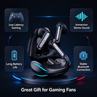 Écouteurs intra-auriculaires stéréo sans fil TWS 2027, étanches IPX5, Bluetooth 6.0, avec éclairage RGB pour le gaming, connectivité Type-C, pour le sport