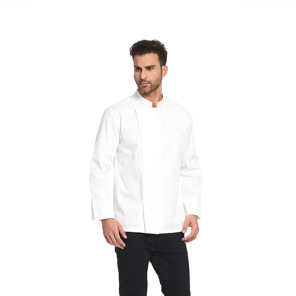 빈 남자 요리사 유니폼 3/4 소매 흰색 주방 요리 코트 레스토랑