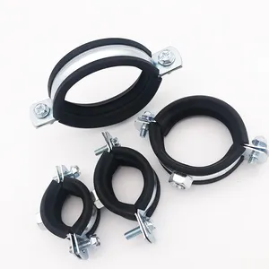 2023 M8 Pipe Clamps For Large Diameter Pipe With Rubber Tdc Duct Flange Fasteners Conduit Clips Quick Release Pipe Clamps