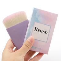 Outil Cosmétique Vente en Gros Kabuki Flat Blush Pinceau Plat Polyvalent Pinceau de Maquillage Rose Violet pour Fond de Teint Liquide