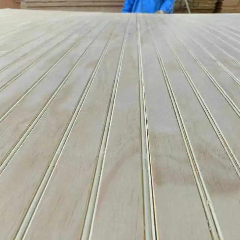 Pine Groove Wall Panel/Voll pappel kern AB-Qualität Kiefern furnier Gesicht geschlitztes Sperrholz