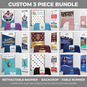 Pack Salon Professionnel : Roll-up, Nappe de Table, Kit Entreprise, Bannière Rétractable Personnalisée, Chemin de Table - Product Image 5