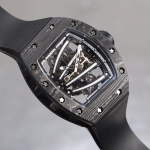 High-quality Forged Carbon Fiber <b>Skeleton</b> <b>Automatic</b> <b>Watch</b> With Black Rubber Strap - Product Image 2
