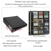 Torson 4-9-12 pochettes TCG Deck Box Premium Toploader Card Trading Binder avec câble Binder pour le stockage de cartes à jouer au football