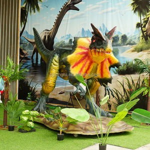 LONGTU Amusement <span class=keywords><strong>Jurassic</strong></span> Theme Park Dino <span class=keywords><strong>World</strong></span> Statues de dinosaures animatroniques grandeur nature Dilophosaurus réaliste - Product Image 3