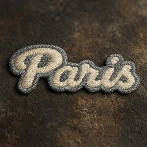 Accessoire de mode Patch brodé 3D à coudre avec lettres PARIS Tissu en toile - Product Image 6