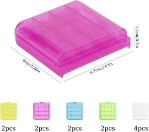 Portabatterie impermeabile riutilizzabile da 12 pezzi per <span class=keywords><strong>batterie</strong></span> <span class=keywords><strong>AA</strong></span>/AAA con <span class=keywords><strong>stilo</strong></span>, 5 colori, leggero per campeggio all'aperto - Product Image 2