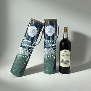 Boîte à vin cylindrique avec couvercle <span class=keywords><strong>en</strong></span> liège <span class=keywords><strong>en</strong></span> bois, cadeau écologique pour l'alcool, conteneur personnalisé pour bouteille de vin, tube <span class=keywords><strong>en</strong></span> papier pour cadeaux de mariage - Product Image 3