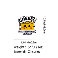 CHEESE Quotes Pin's en émail, Broche mignonne, Pin's de revers, Badge pour sac à dos, Accessoires vestimentaires, Bijoux de mode, Cadeaux pour amis