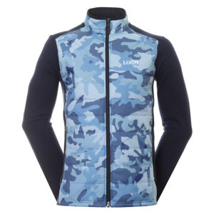 Veste coupe-vent softshell à double fermeture éclair pour hommes à séchage rapide pour le golf et la course à pied col montant avec logo avant Position - Product Image 5