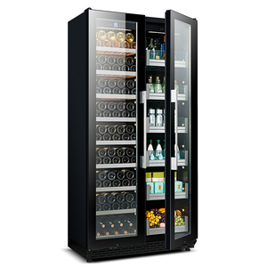 Refrigerador de Vino con Doble Puerta de Vidrio, Cuatro Zonas, para Vino Tinto y Blanco, Licor, Humidor para Cigarros - Product Image 3