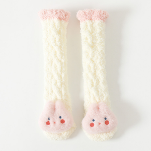 Chaussettes en peluche pour bébé, motif ours de dessin animé, hauteur du genou, pantoufles d'animaux 3d, chaussettes de maison épaisses et chaudes, pour garçons et filles, chaussettes en molleton de corail personnalisées, F-853 - Product Image 5