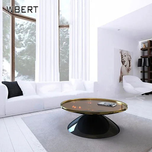 Wbert โต๊ะกาแฟไม้เนื้อแข็งหรูหราทันสมัยพร้อมกระจกที่แข็งแรงโต๊ะข้างขนาดเล็กเรียบง่ายสำหรับชาและการเจรจาใช้ในบ้าน - Product Image 6